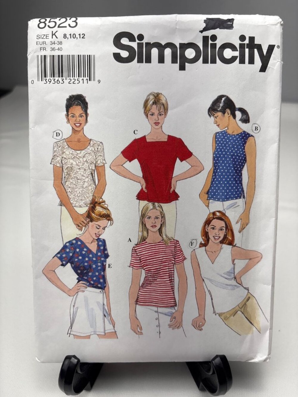 Simplicity 8523 Sewing Pattern Misses Shirt Size 8 10 12 Pullover Uncut